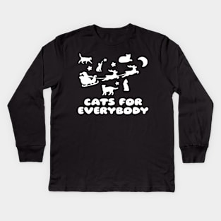 Cats for Everybody - Funny Santa and Cats Kids Long Sleeve T-Shirt